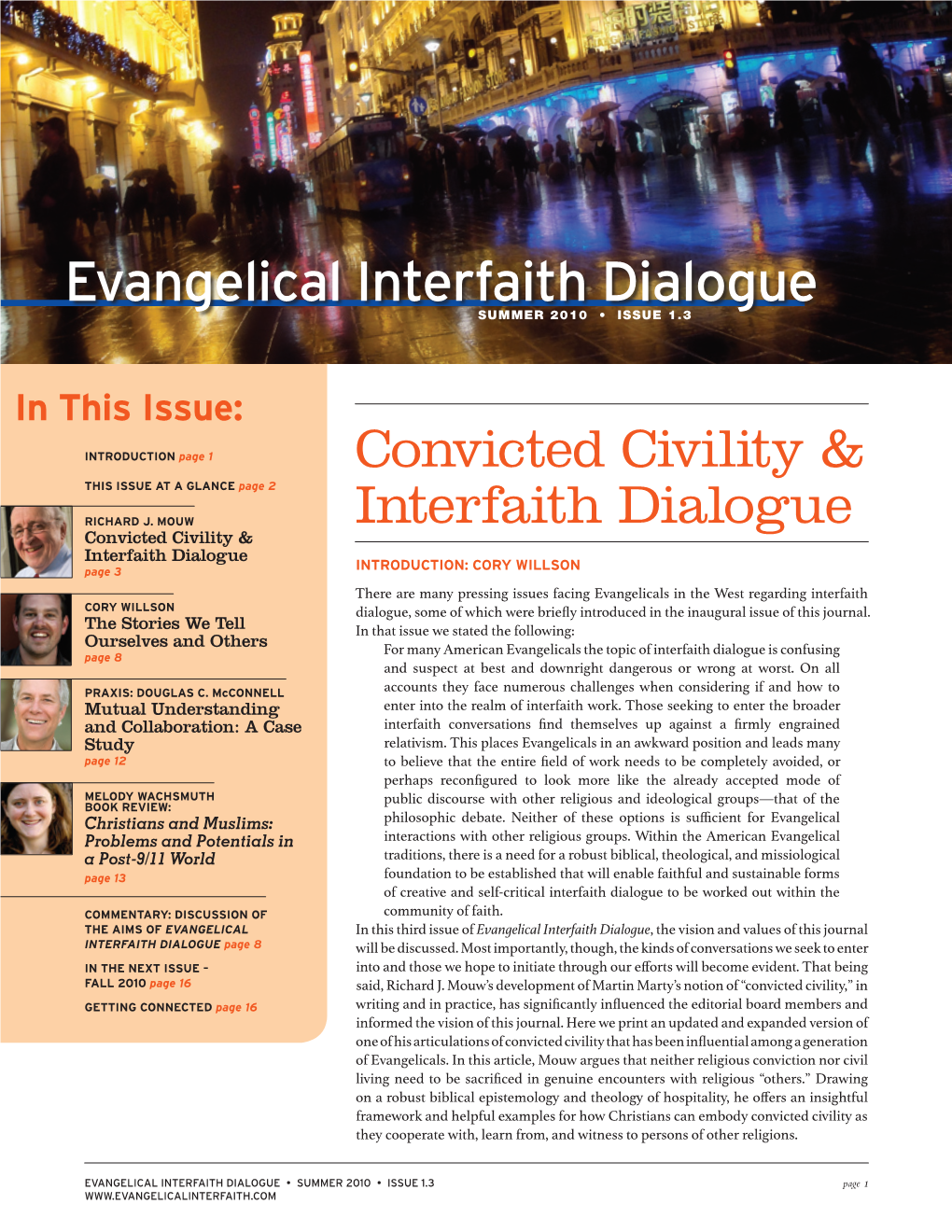 Evangelical Interfaith Dialogue SUMMER 2010 • ISSUE 1.3