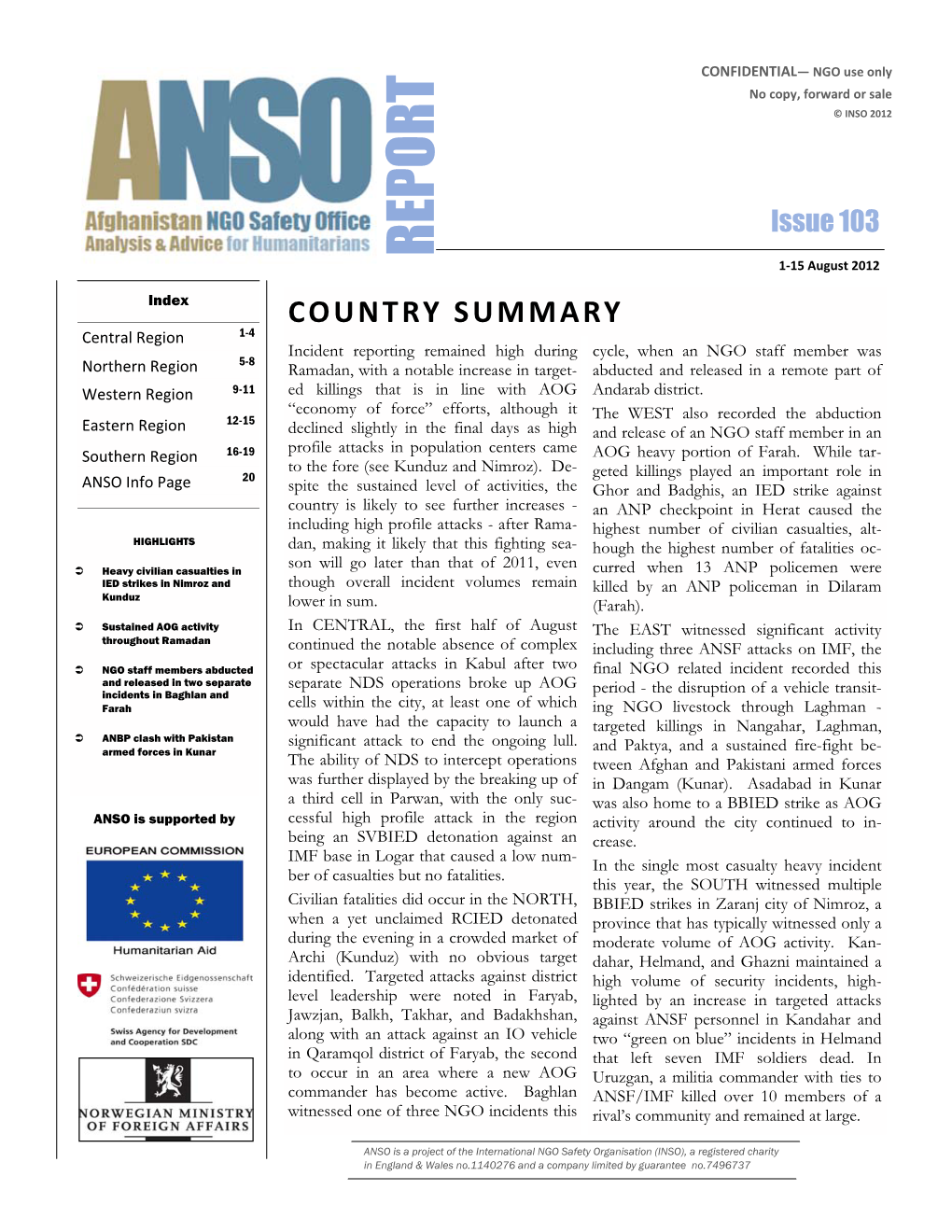The ANSO Report 1-15 August 2012