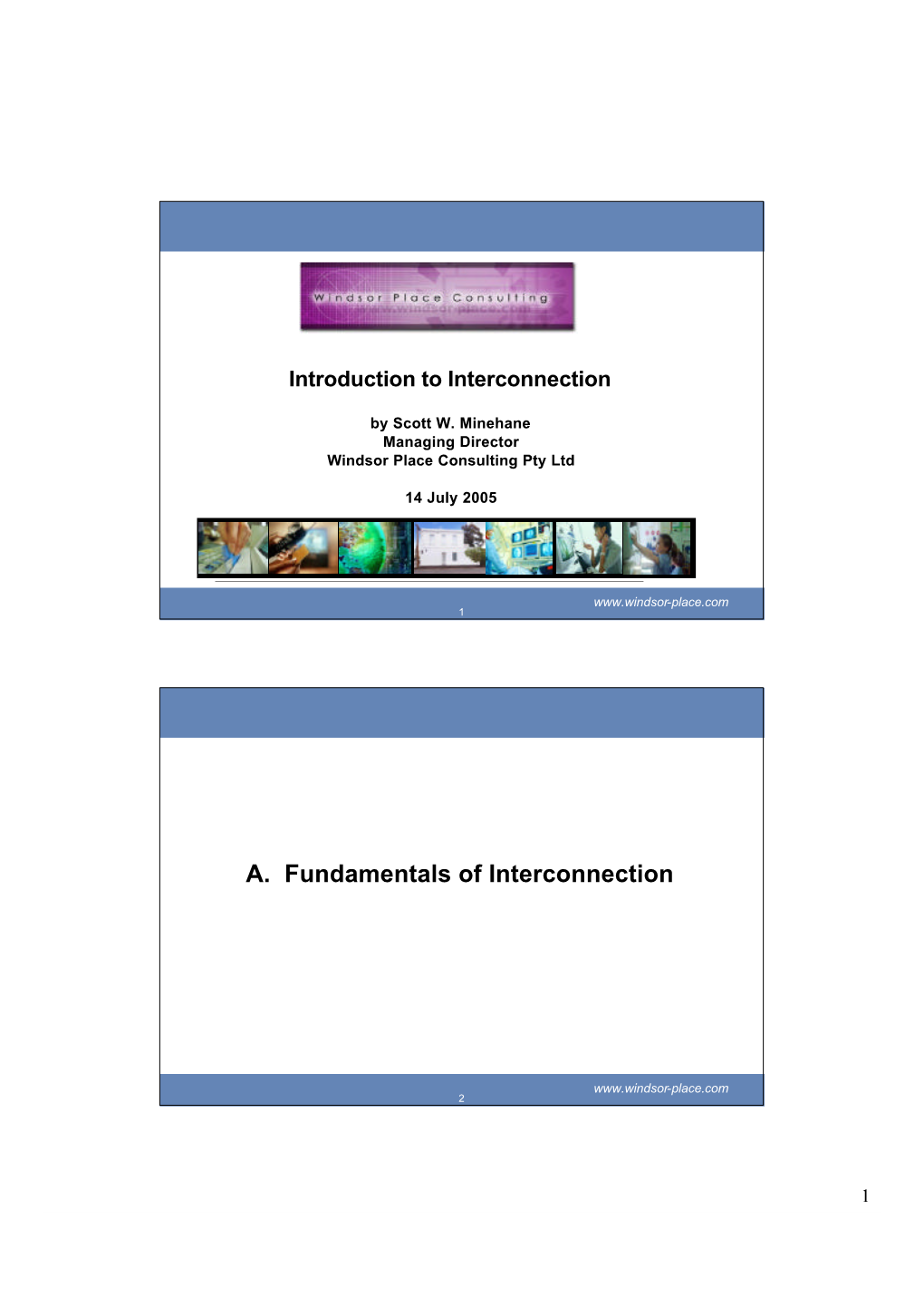 A. Fundamentals of Interconnection