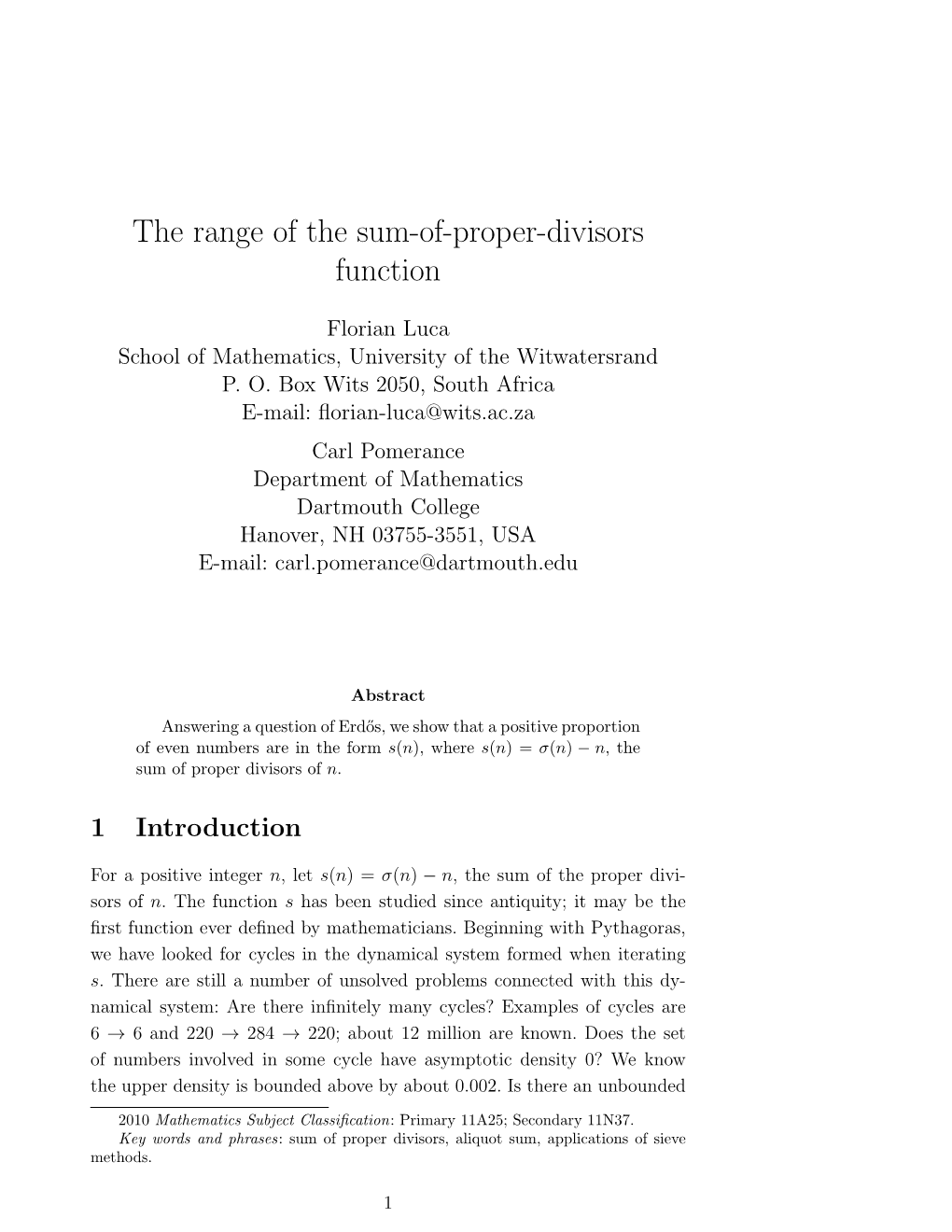 The Range of the Sum-Of-Proper-Divisors Function