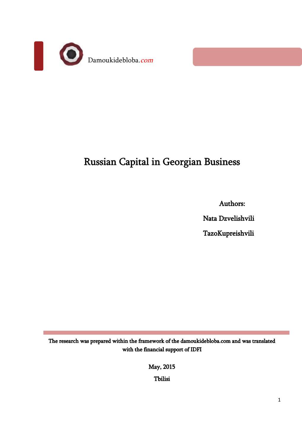 Russian Capital in Georgian Business