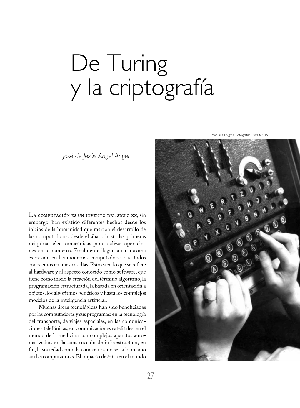 De Turing Y La Criptografía