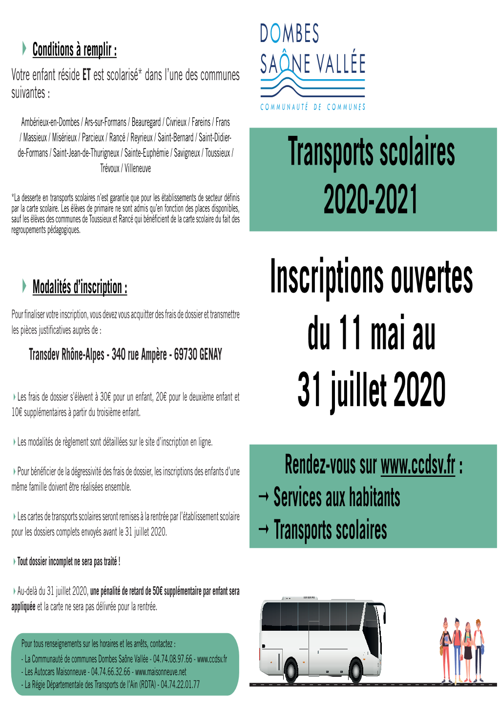 Inscriptions Ouvertes Du 11 Mai Au 31 Juillet 2020