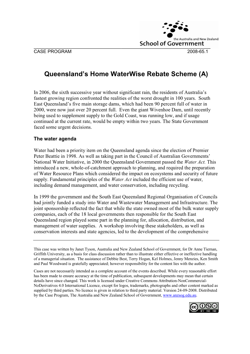 Queensland's Home Waterwise Rebate Scheme
