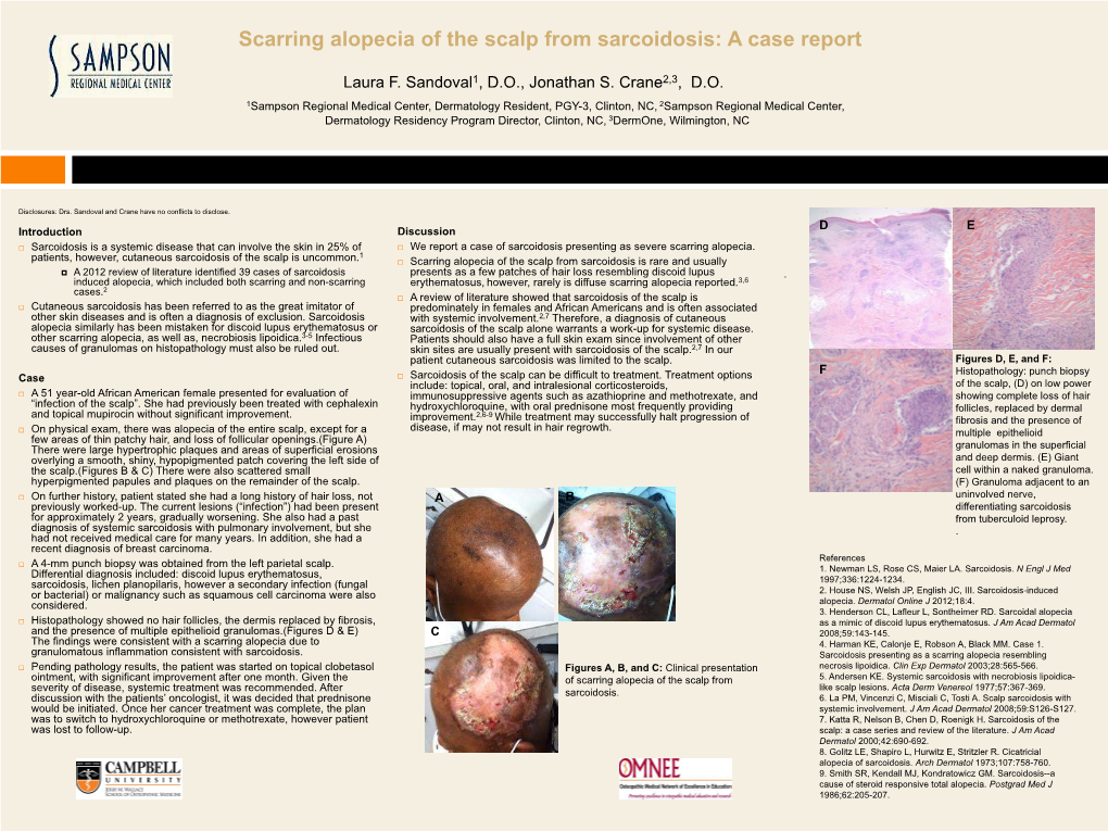 Scarring Alopecia of the Scalp from Sarcoidosis: a Case Report