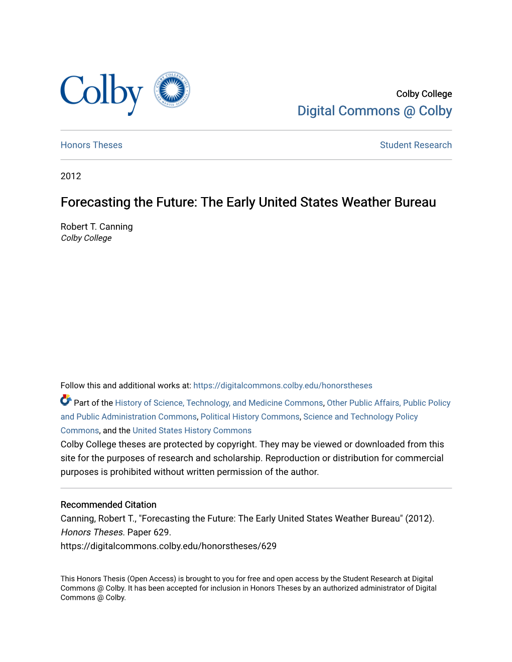 Forecasting the Future: the Early United States Weather Bureau