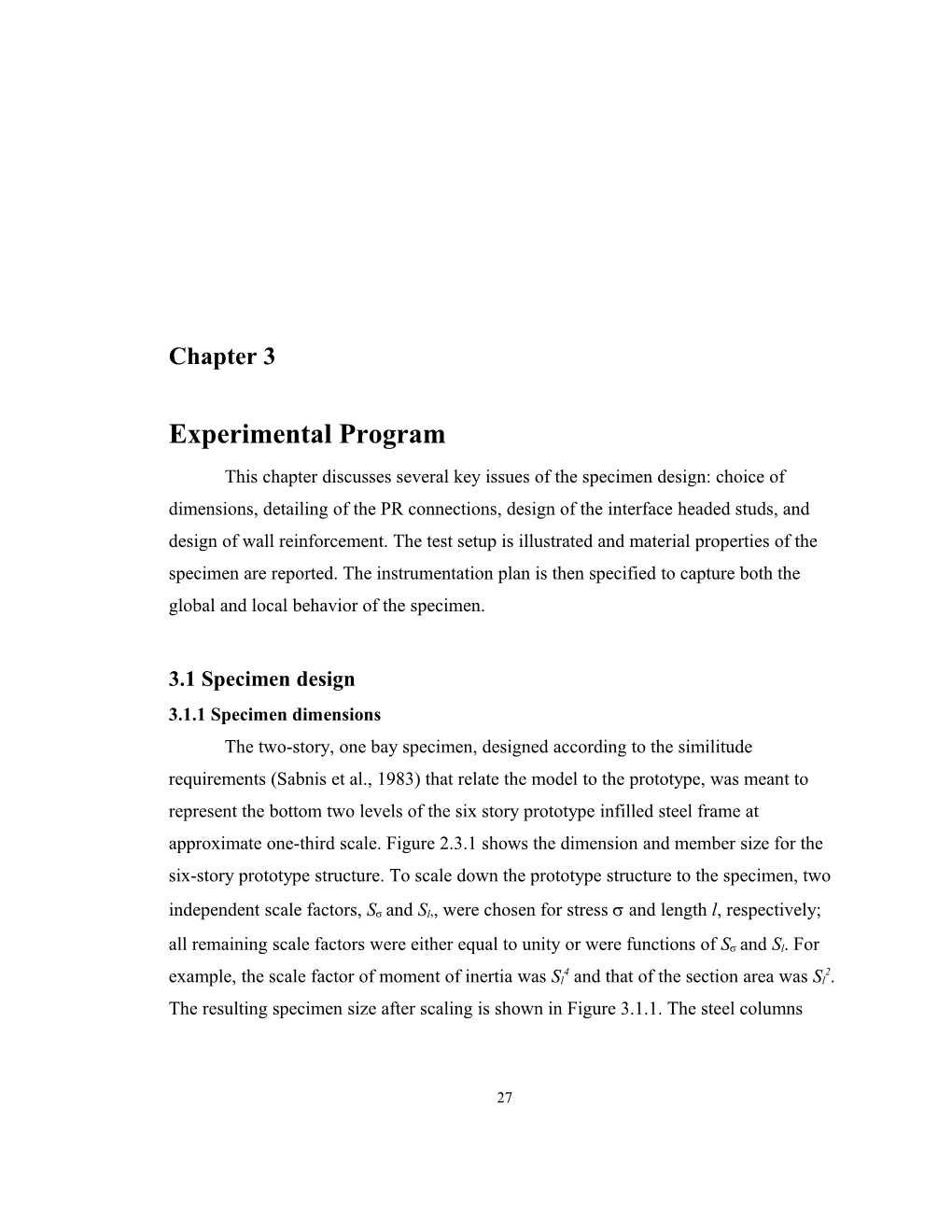 Experimental Program