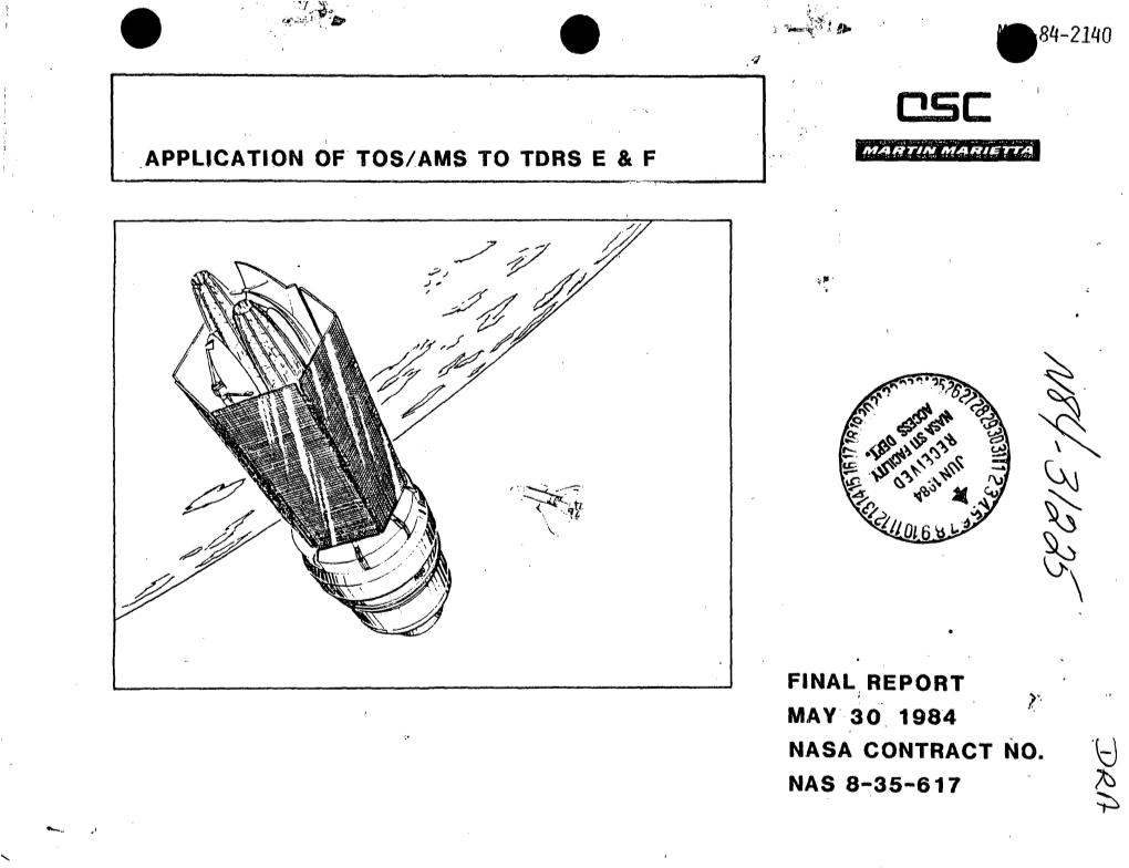 Application of Tos/Ams to Tdrs E & F Final Report May 30