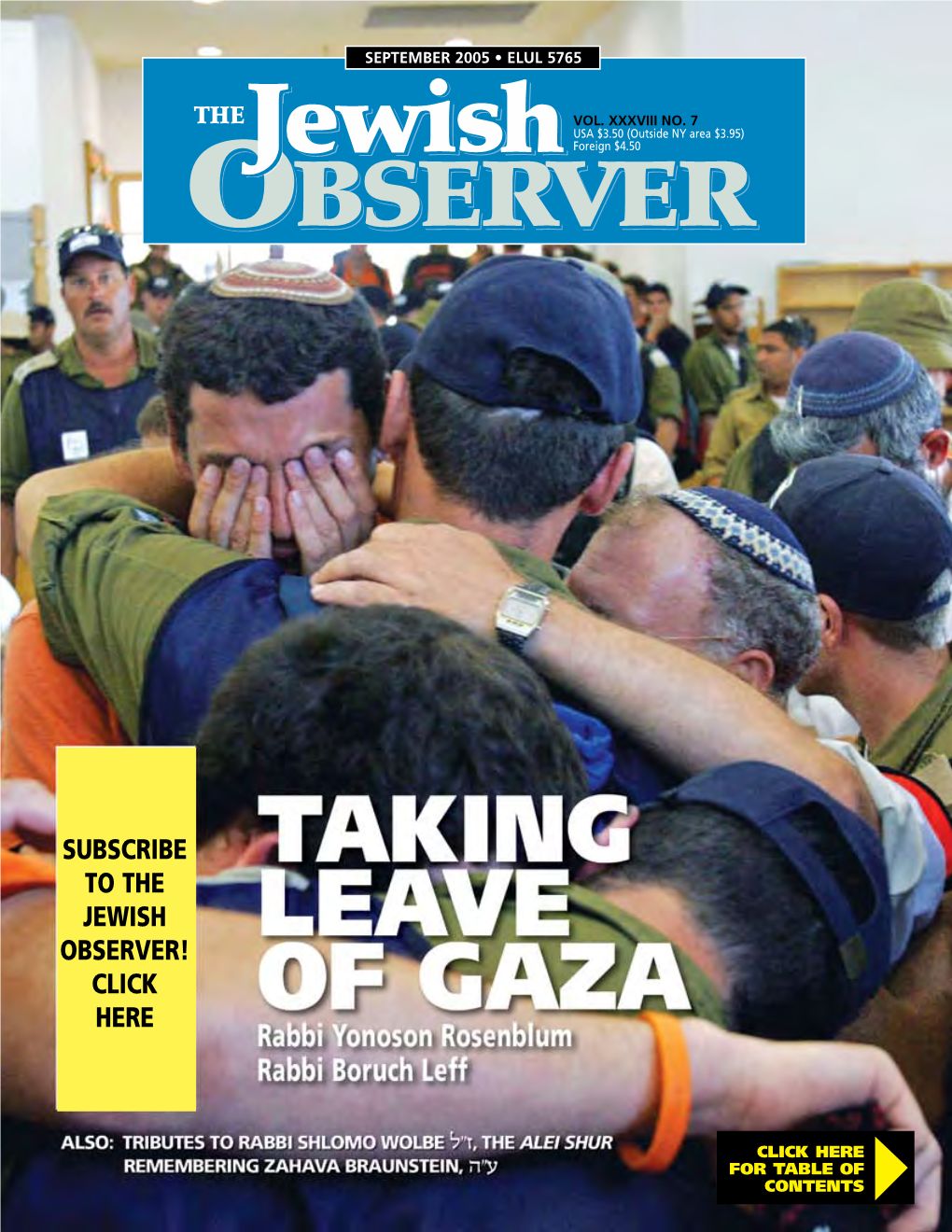 Subscribe to the Jewish Observer! Click Here