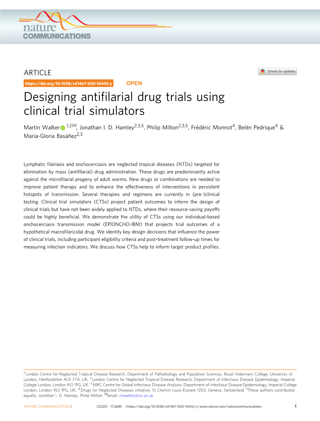 Designing Antifilarial Drug Trials Using Clinical Trial Simulators