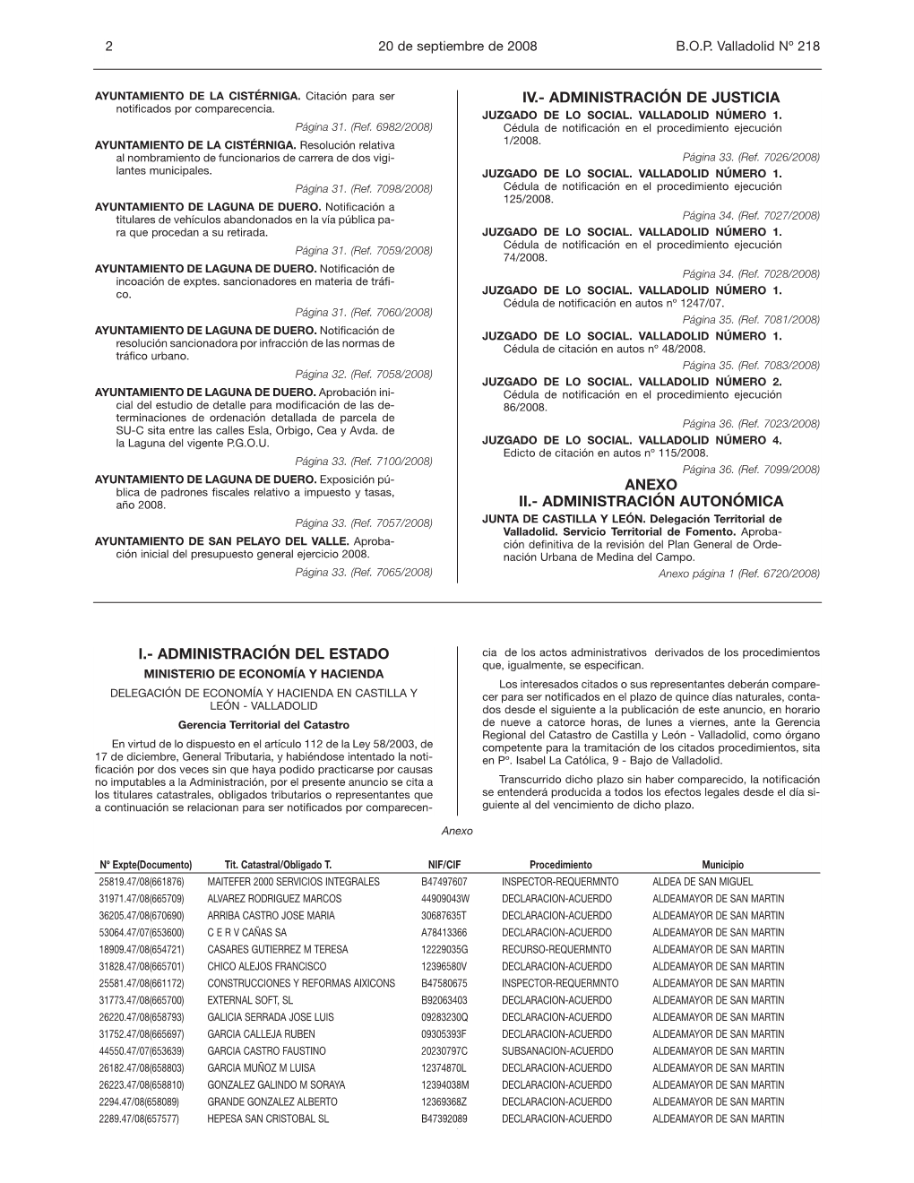 Iv.- Administración De Justicia Anexo Ii.- Administración