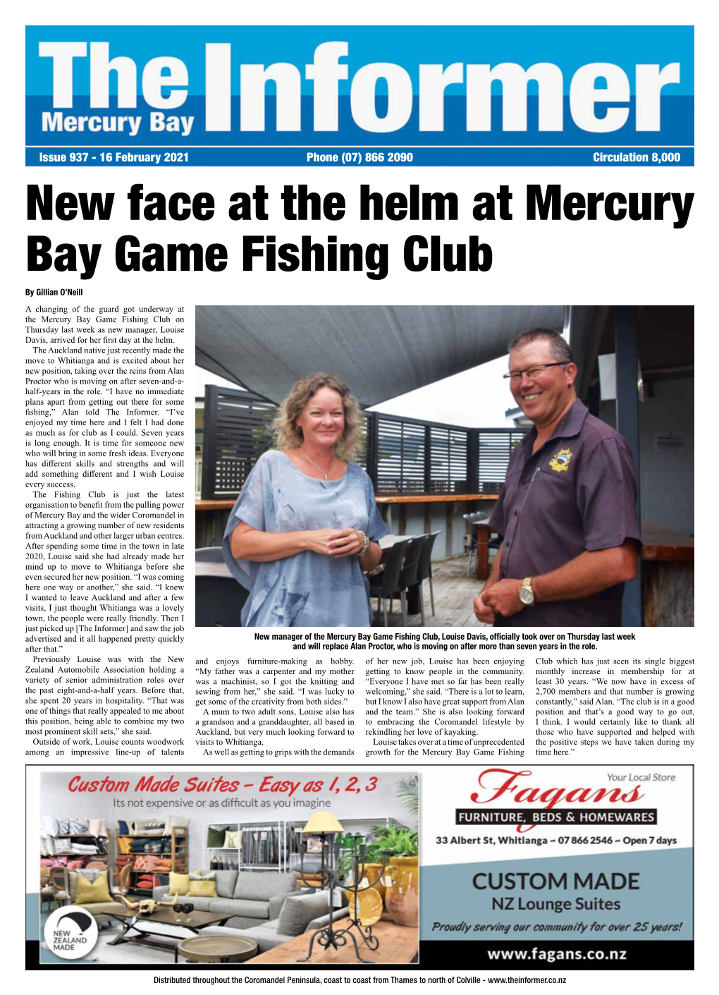 New Face at the Helm at Mercury Bay Game Fishing Club