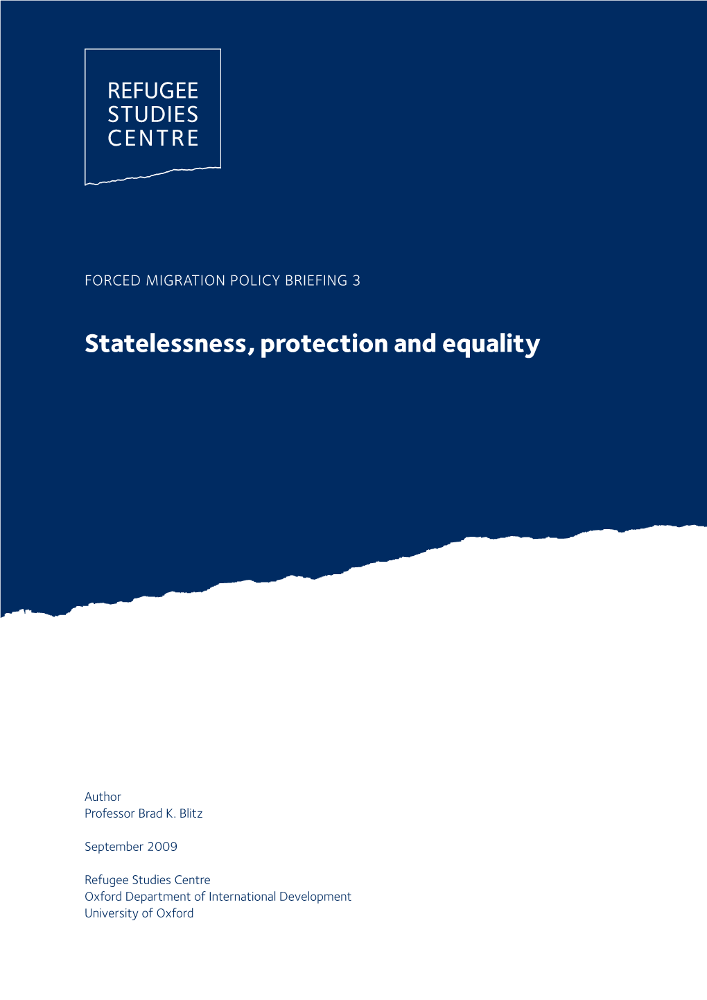 Statelessness, Protection and Equality