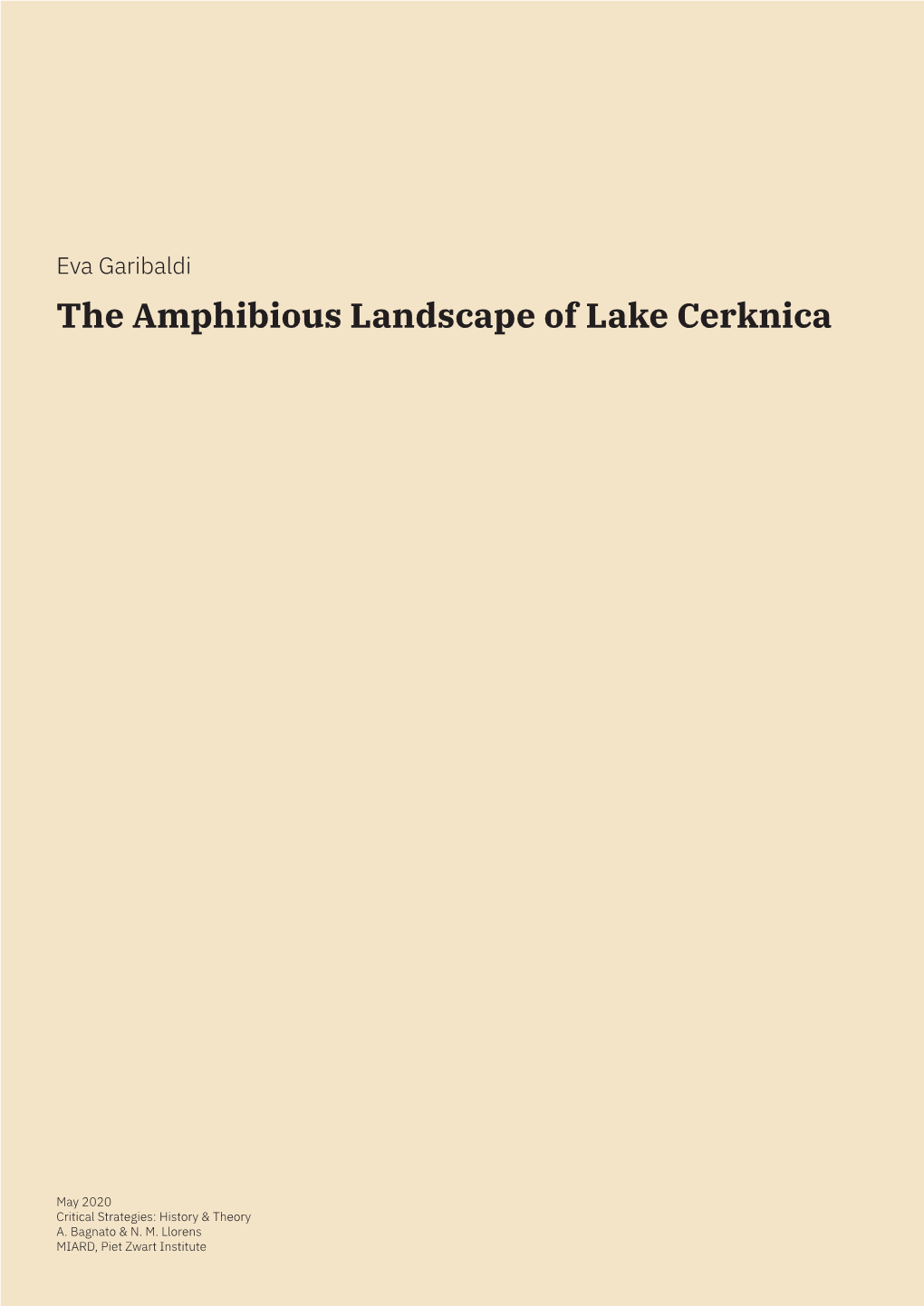 The Amphibious Landscape of Lake Cerknica