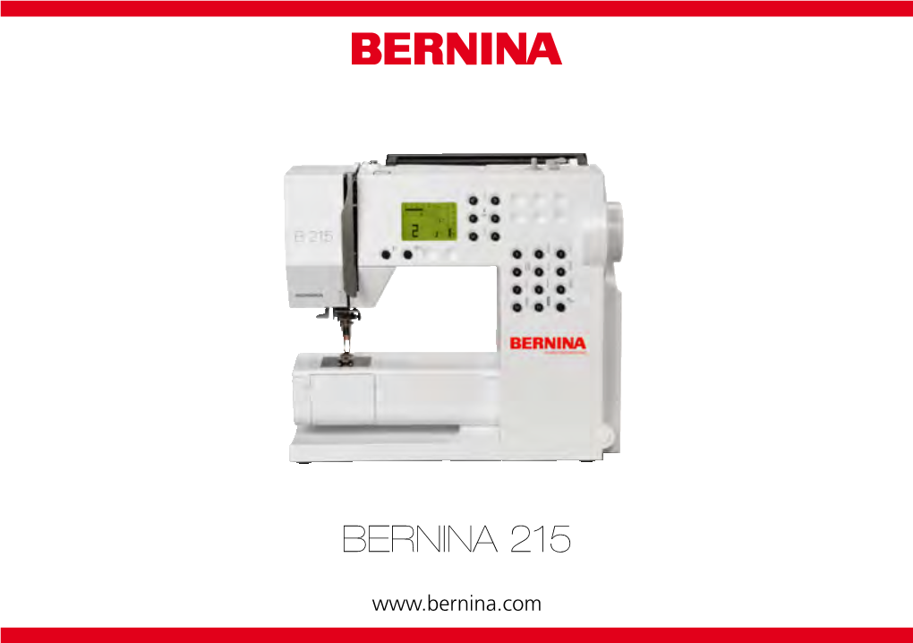 Instruction Manual for Bernina