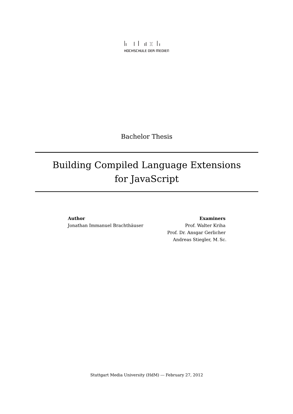 Building Compiled Language Extensions for Javascript