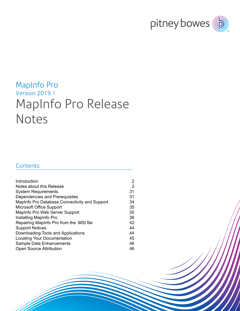 Mapinfo Pro Release Notes