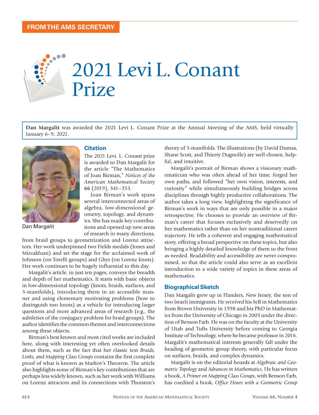 2021 Levi L. Conant Prize