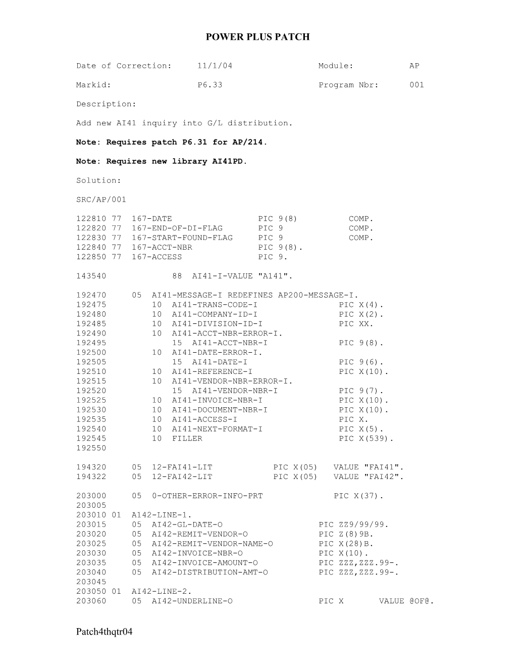 Date of Correction s1