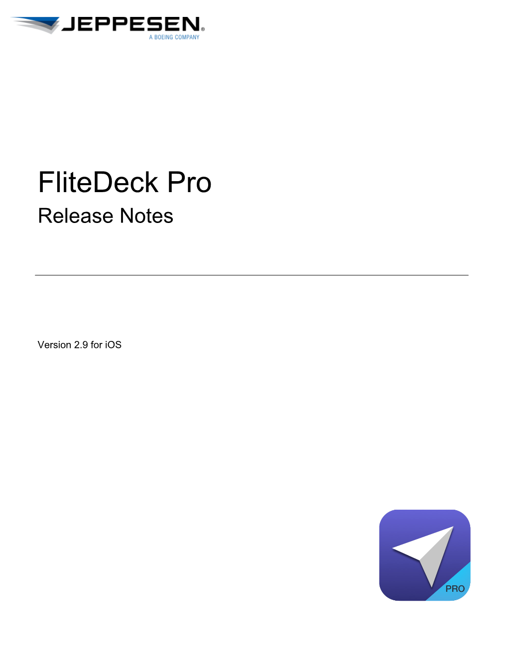 Jeppesen Flitedeck Pro Release Notes