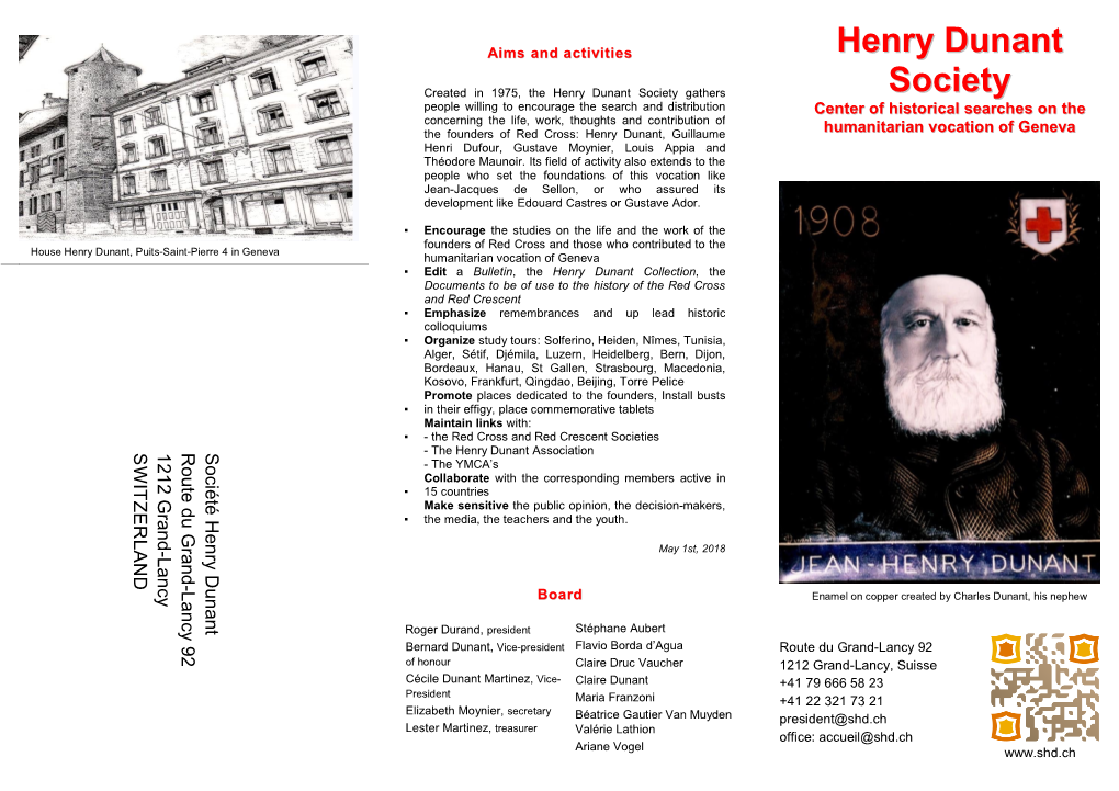 Dates Principales De La Vie D'henry Dunant