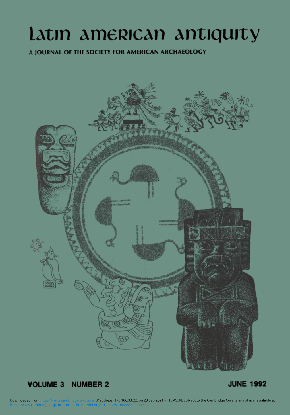 Latin American Antiquity a JOURNAL of the SOCIETY for AMERICAN ARCHAEOLOGY