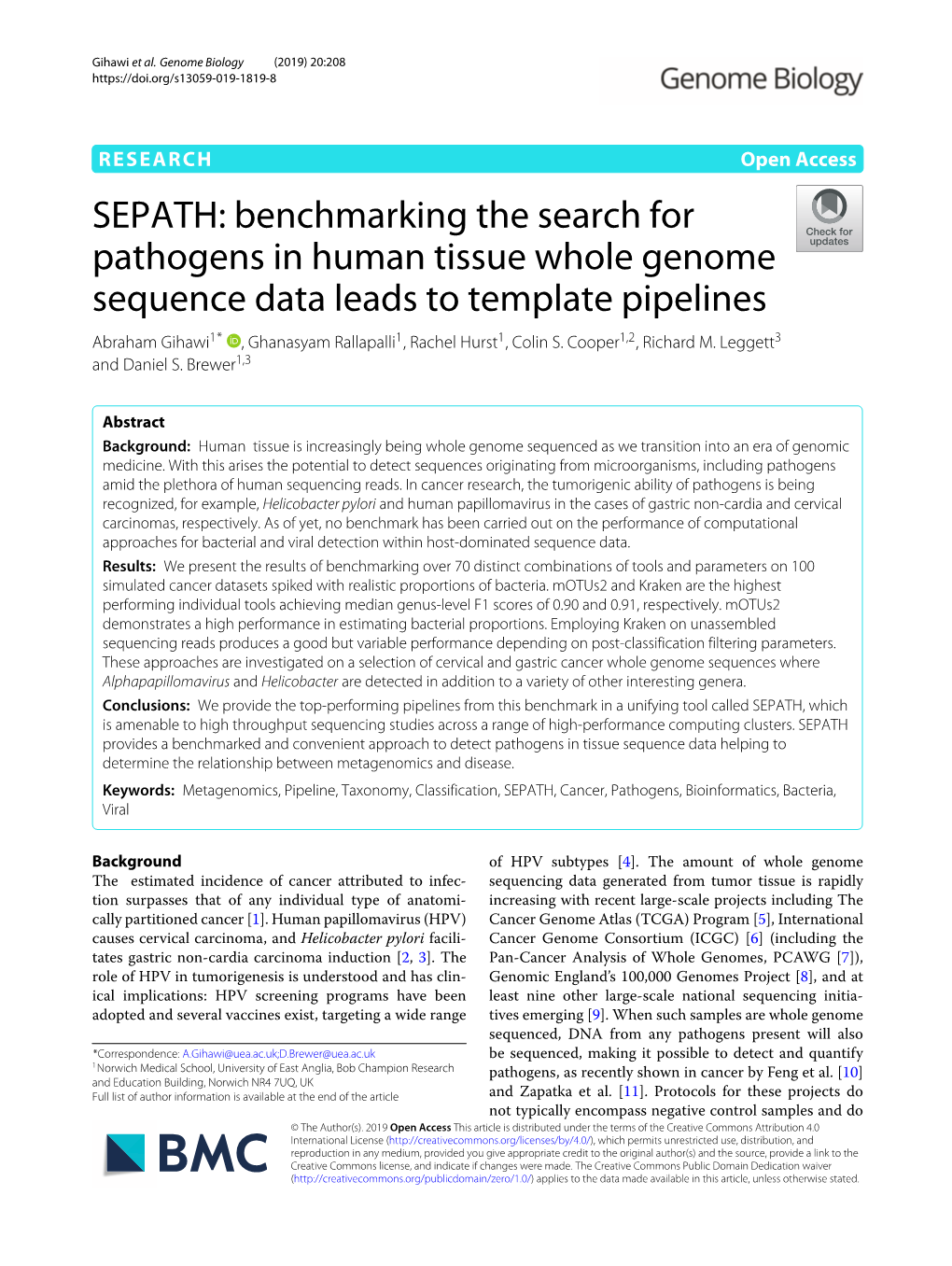 SEPATH: Benchmarking the Search for Pathogens In