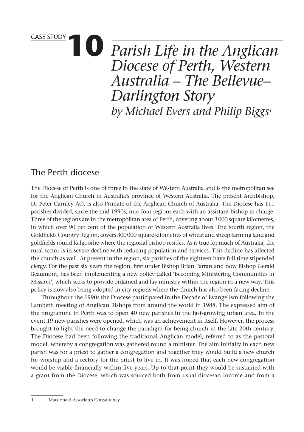 Case Study10 Parish Life in the Anglican Diocese of Perth, Western