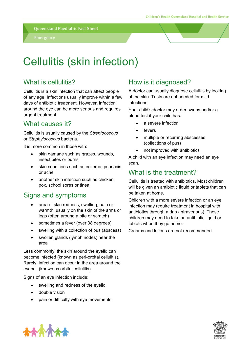 Cellulitis (Skin Infection) Emergency Fact Sheet