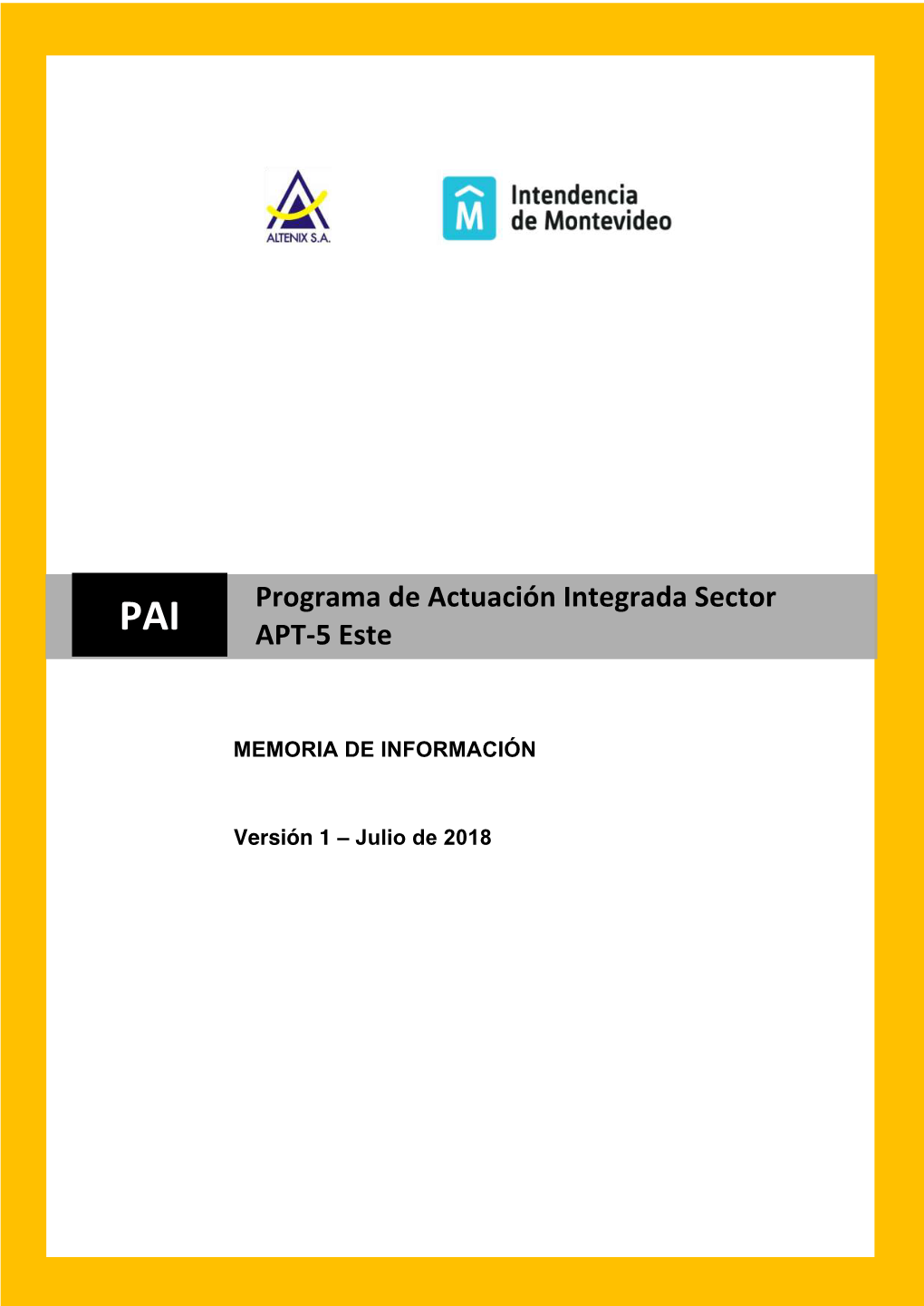 Programa De Actuación Integrada Sector APT-5 Este