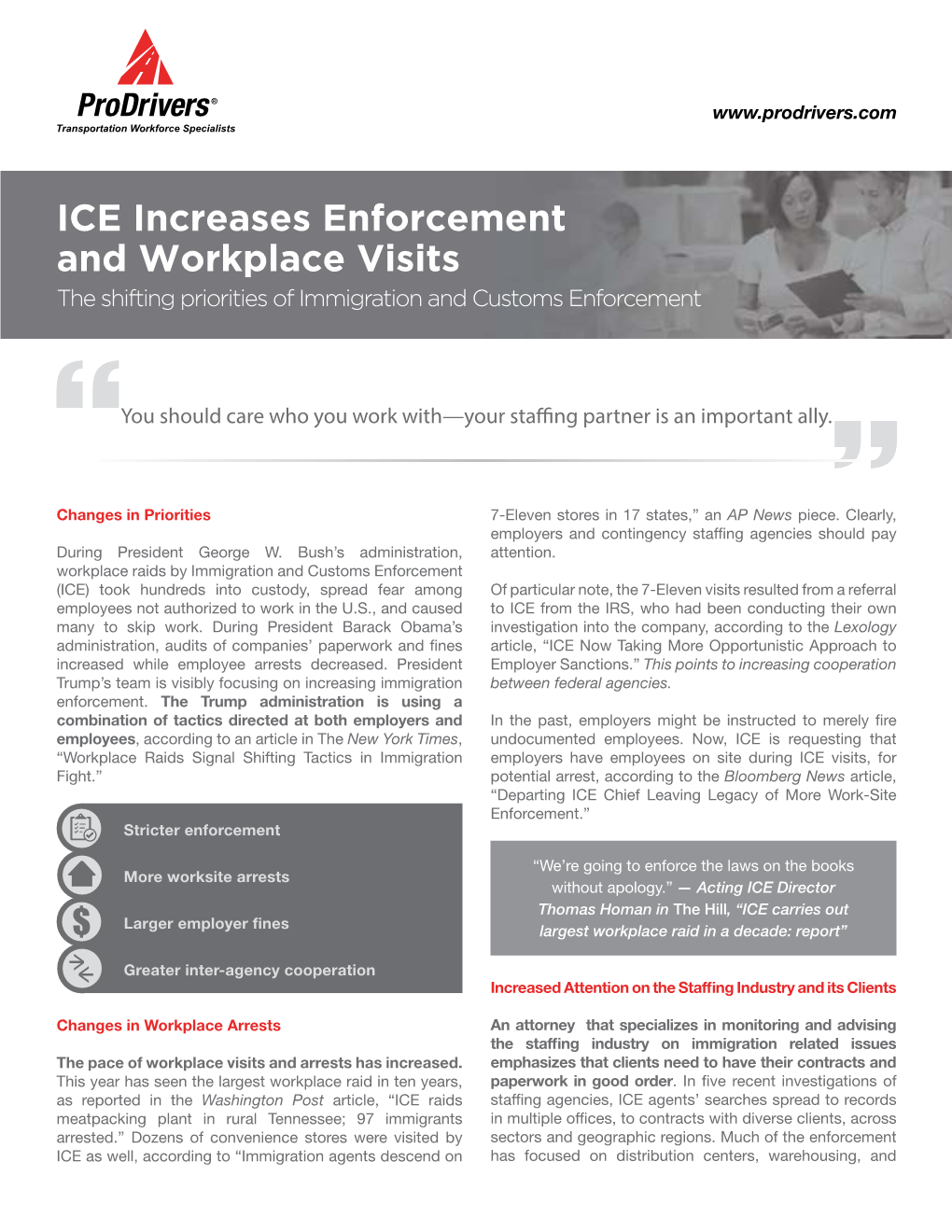 ICE Increases Enforcement and Workplace Visits the Shifting Priorities of Immigration and Customs Enforcement