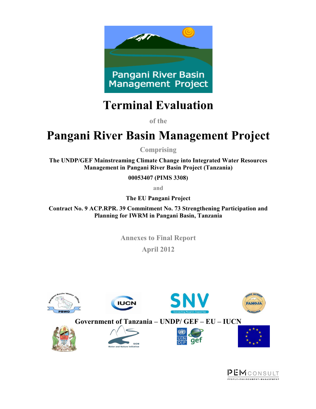 Terminal Evaluation Pangani River Basin Management Project
