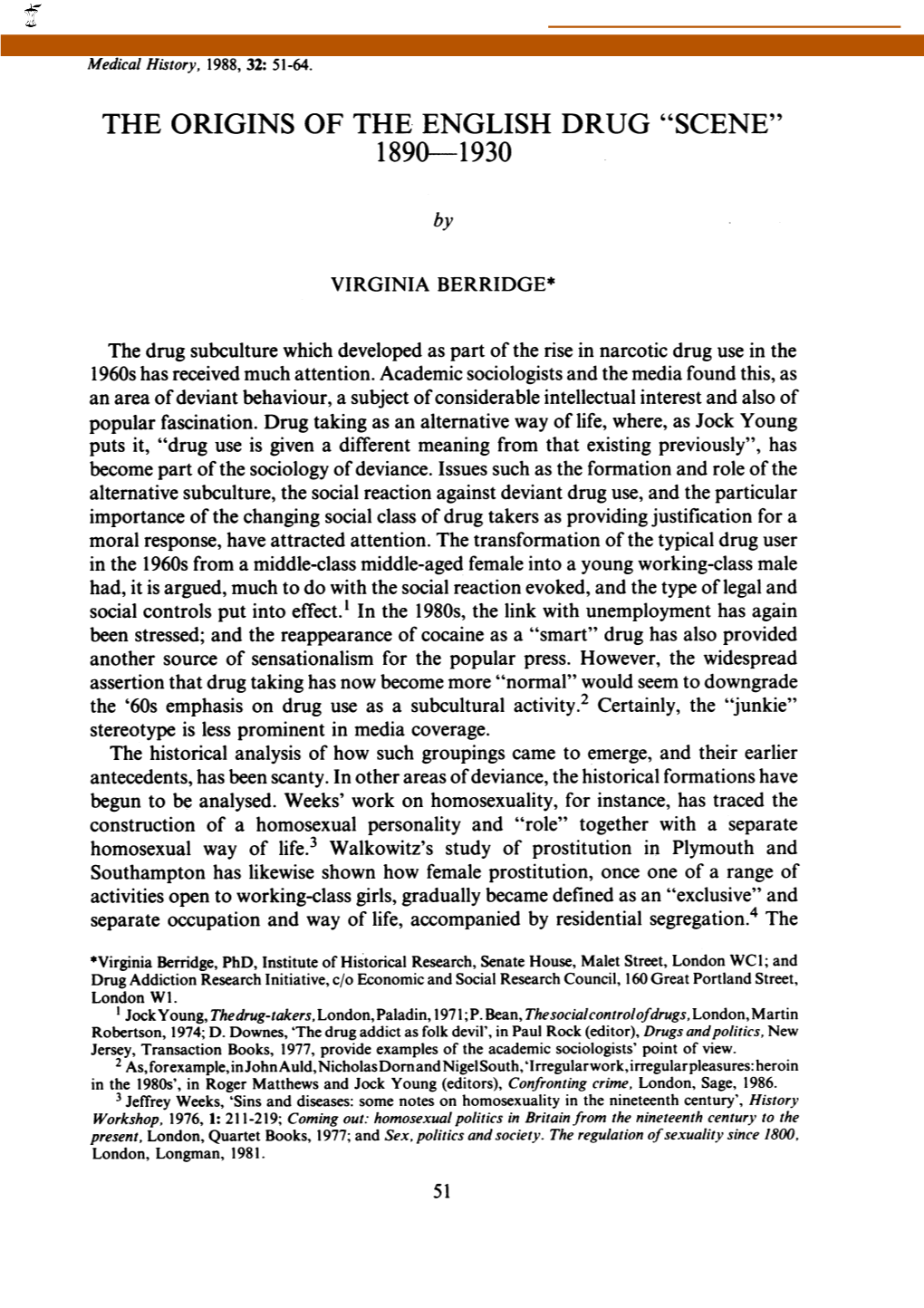 The Origins of the English Drug "Scene" 1890-1930