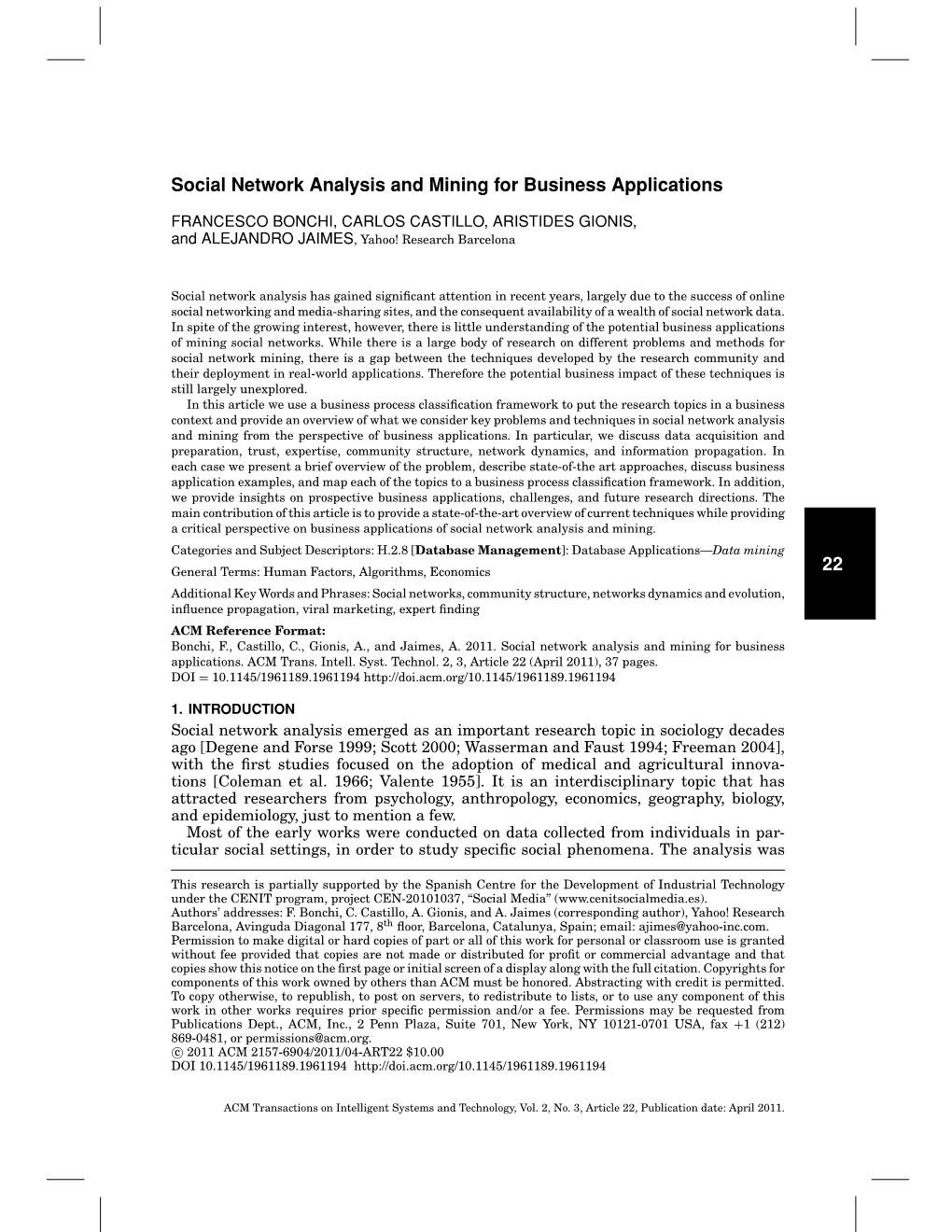 Social Network Analysis and Mining for Business Applications