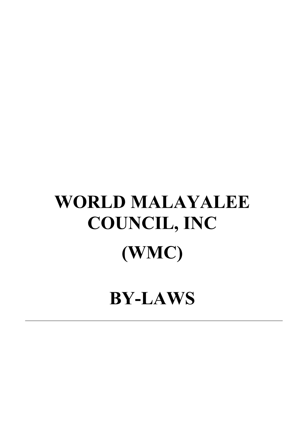 Wmc Bylaws As Amended by Global