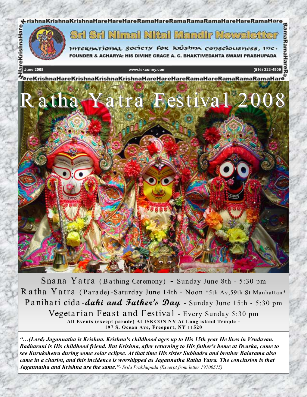 Ratha Yatra Festival 2008