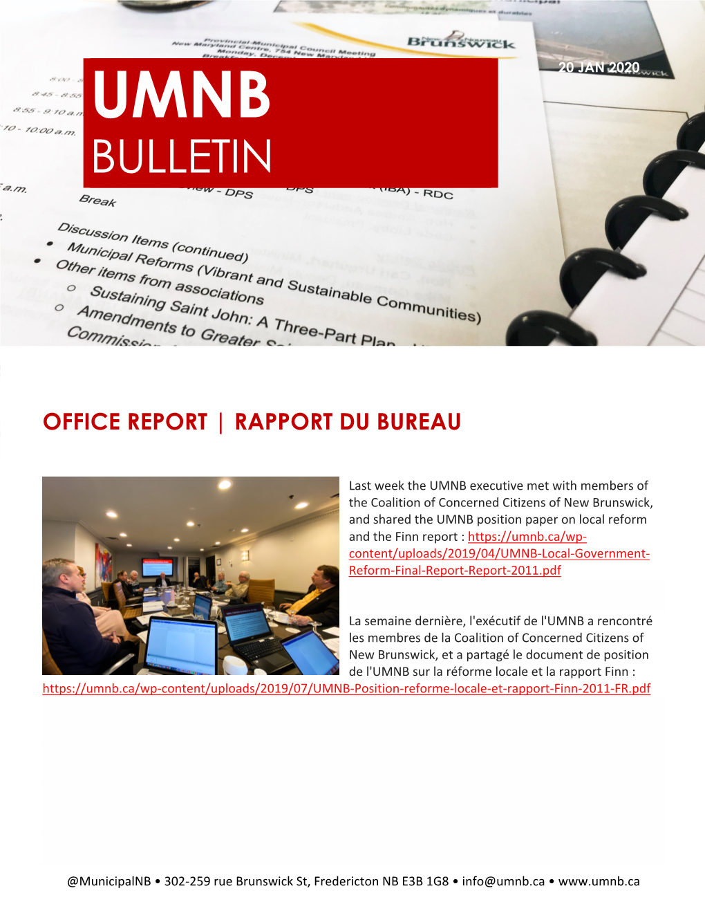 2020 01 20 UMNB Bulletin