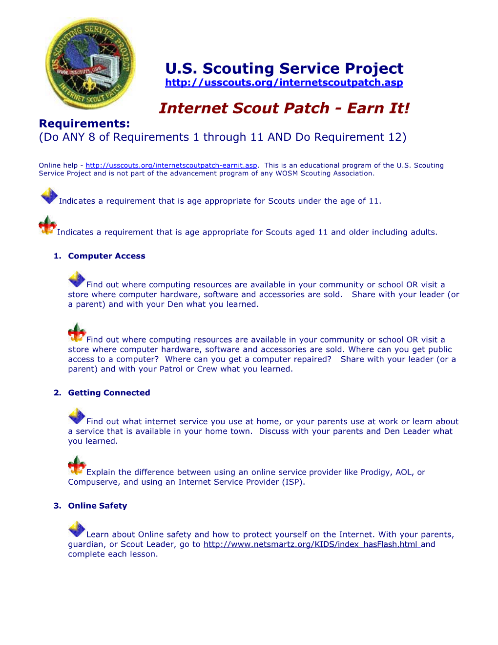 U.S. Scouting Service Project Internet Scout Patch