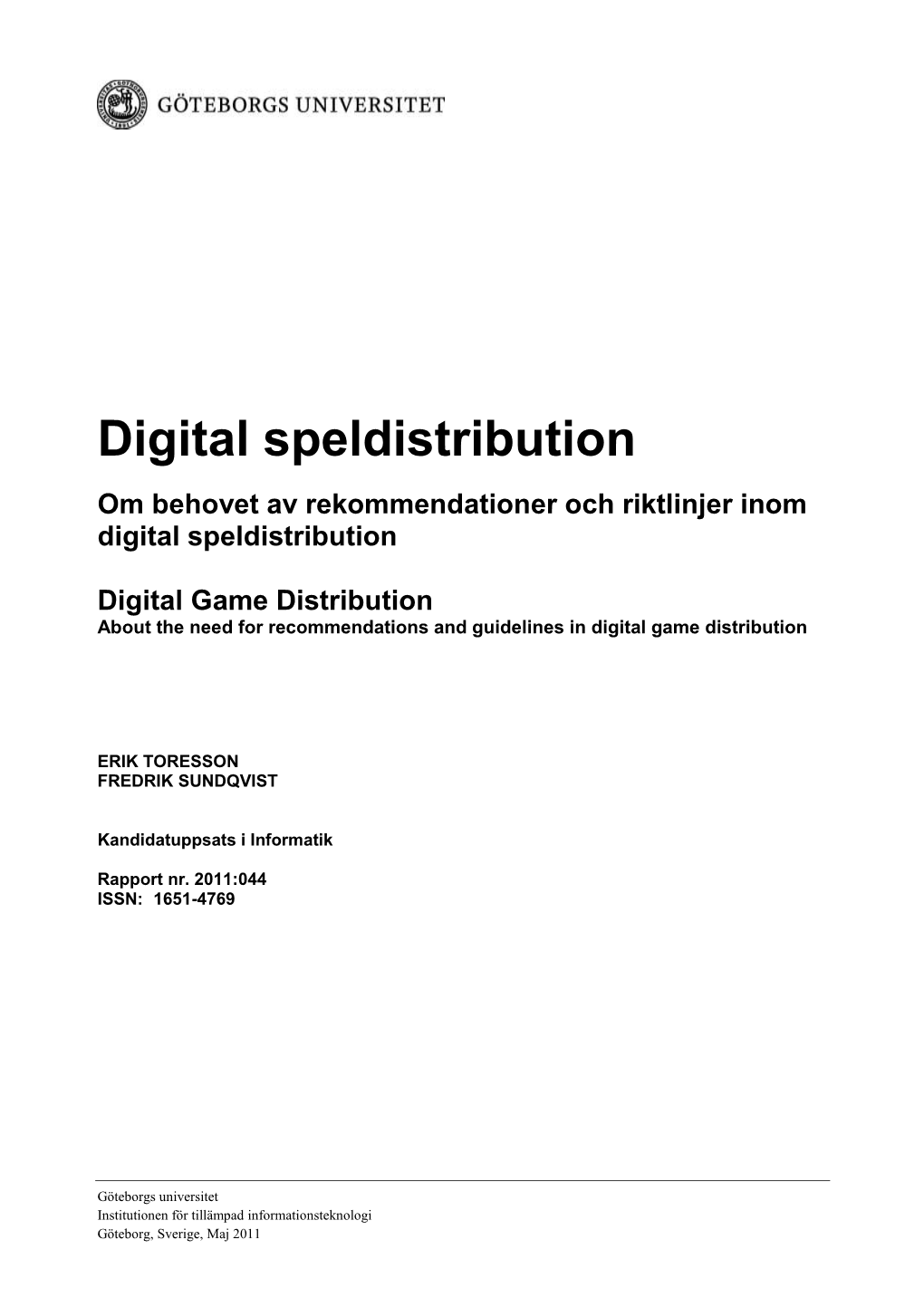 Digital Speldistribution