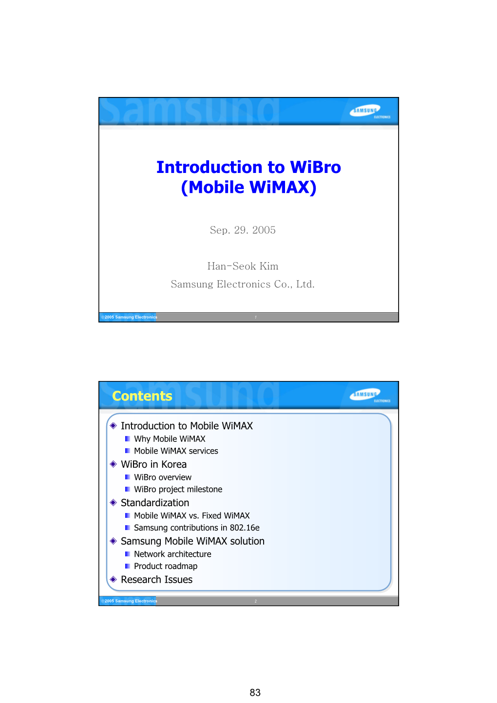 Introduction to Wibro (Mobile Wimax)