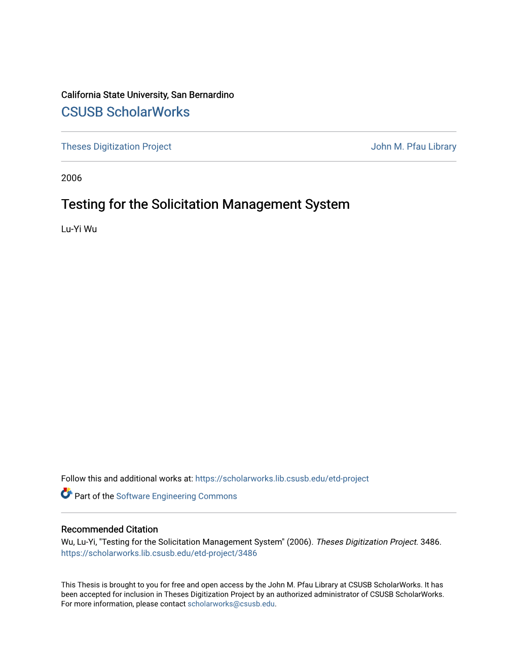 Testing for the Solicitation Management System