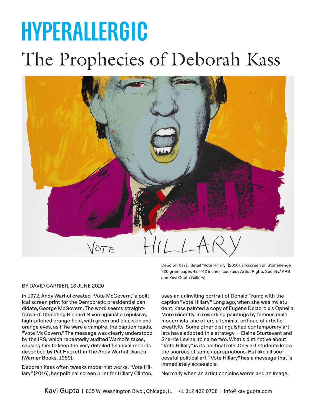 The Prophecies of Deborah Kass