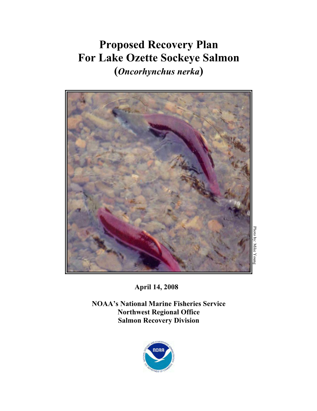 Proposed Lake Ozette Sockeye Recovery Plan
