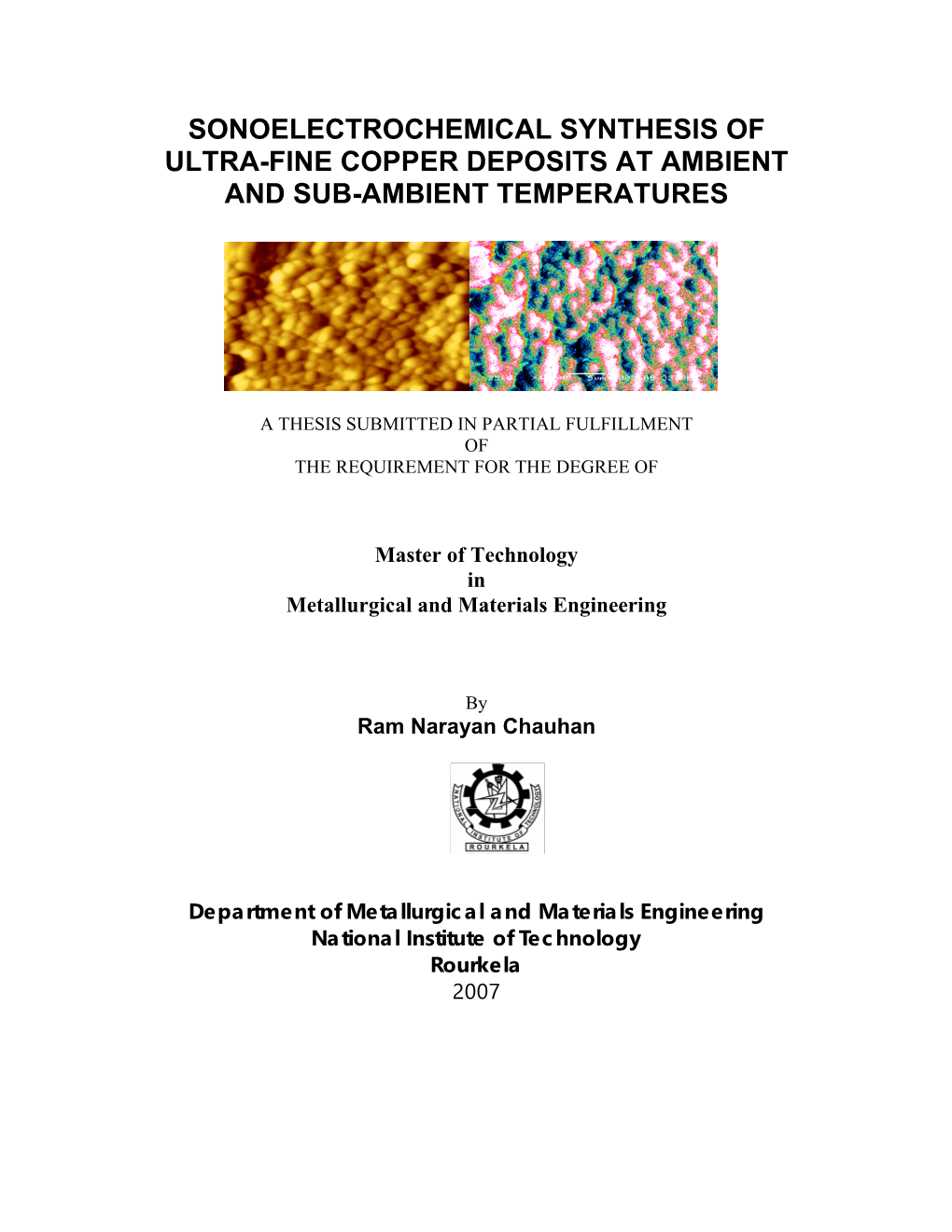 Sonoelectrochemical Synthesis of Ultra-Fine Copper Deposits at Ambient and Sub-Ambient Temperatures