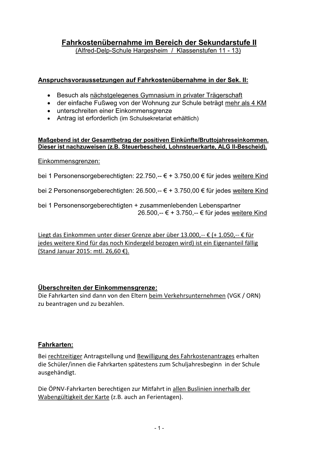 Alfred-Delp-Schule Hargesheim / Klassenstufen 11 - 13)