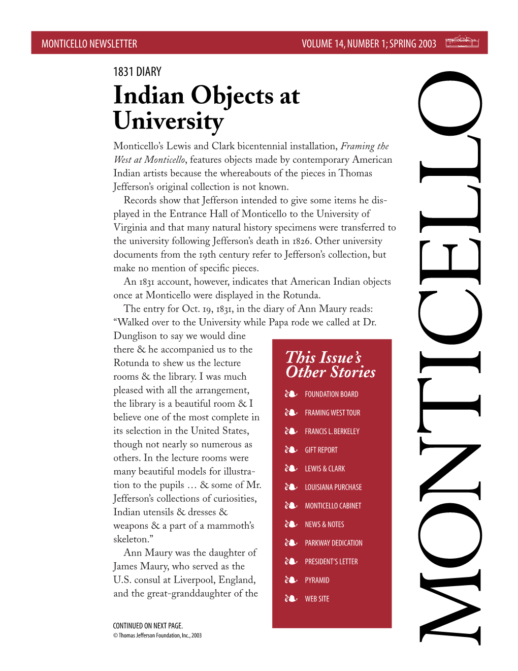 Indian Objects at University of Virginia