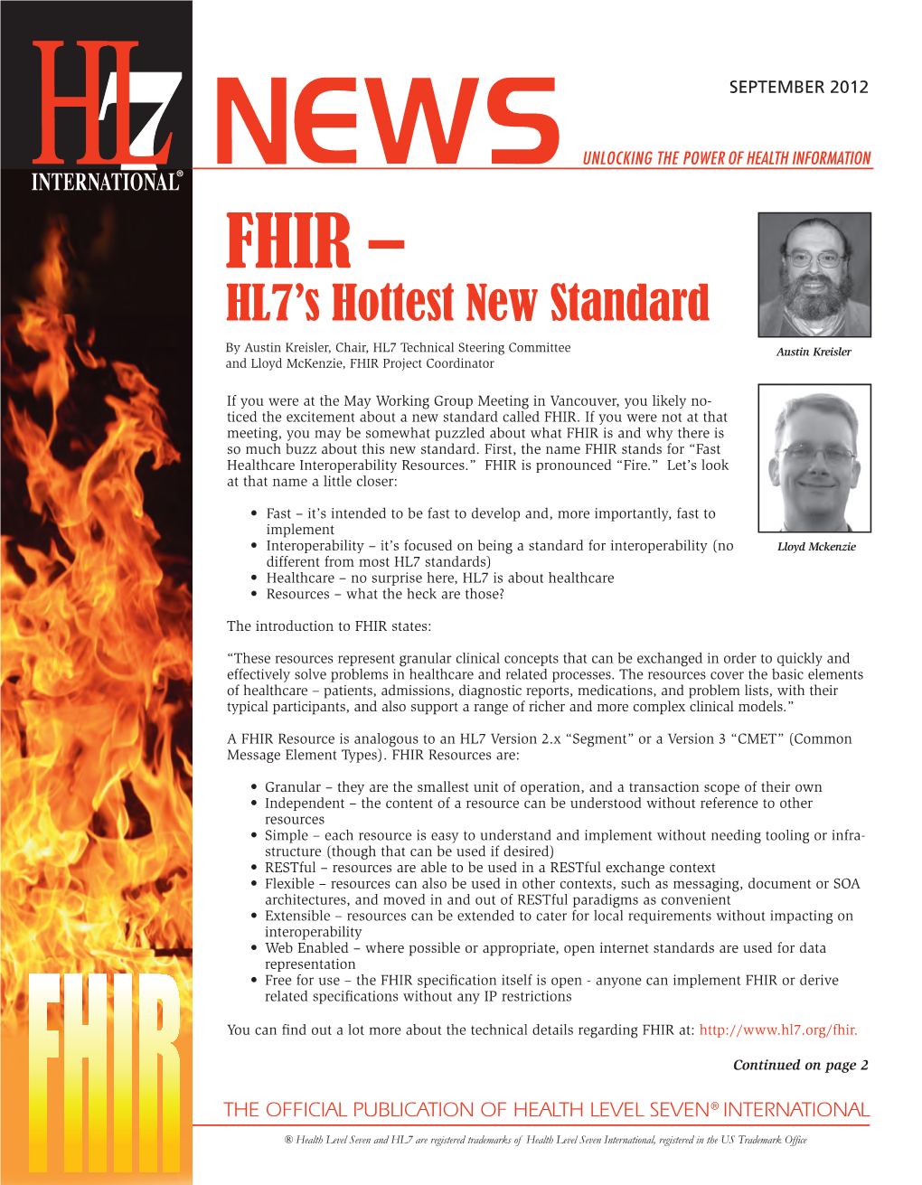 FHIR – HL7’S Hottest New Standard