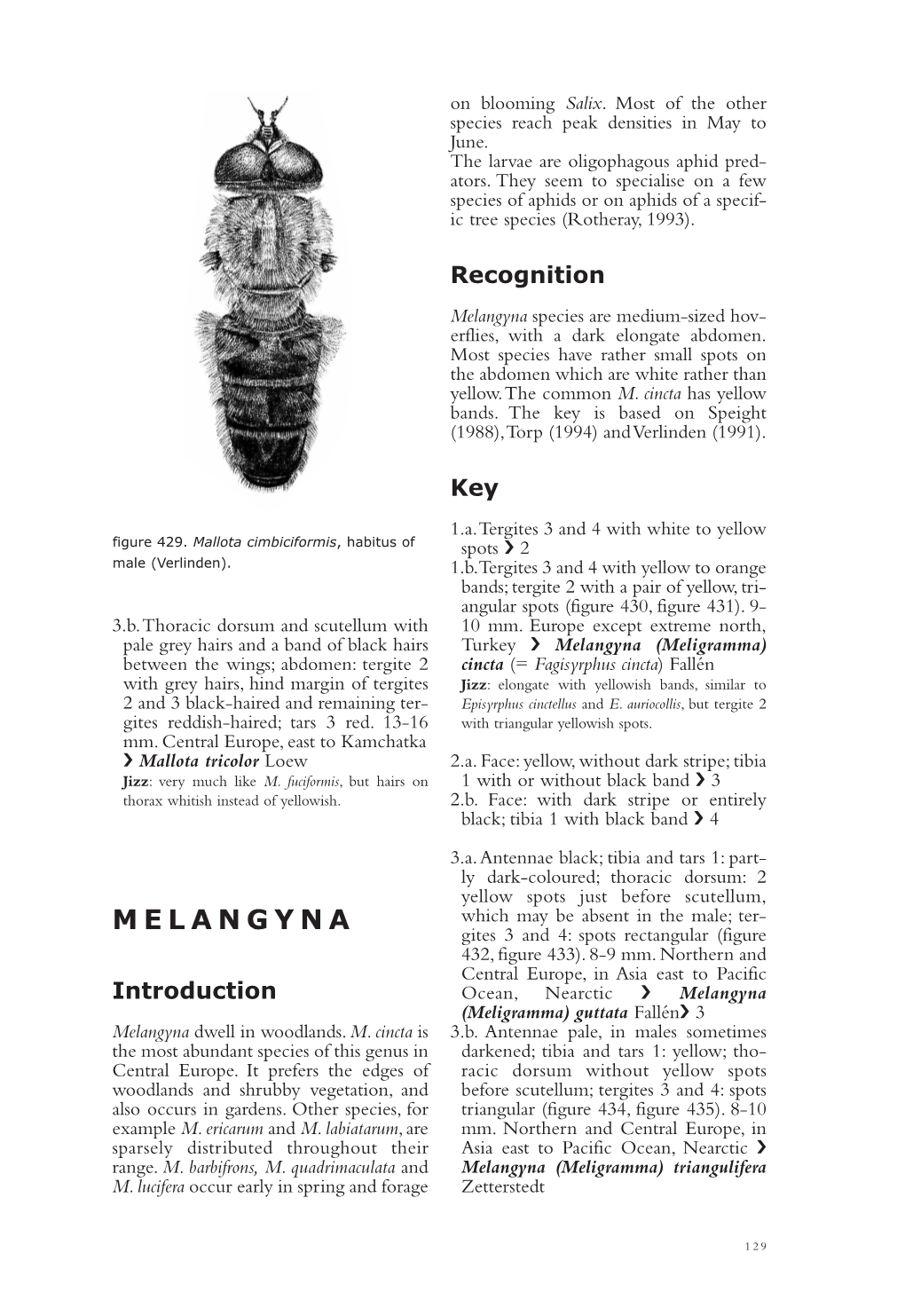 Melangyna Species Are Medium-Sized Hov- Erflies, with a Dark Elongate Abdomen