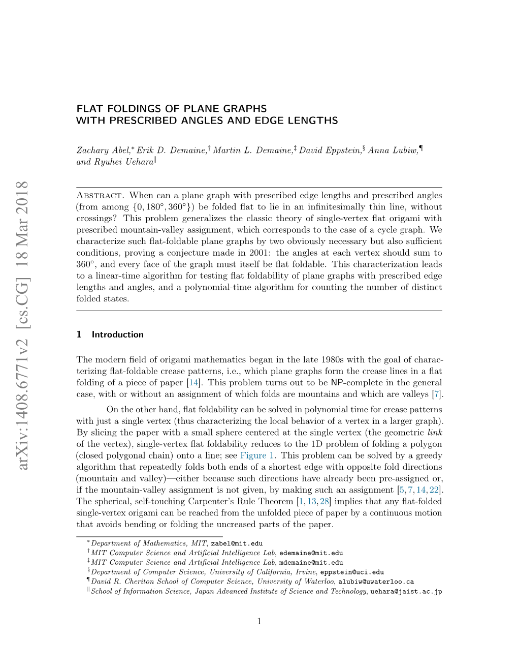 Flat Foldings of Plane Graphs with Prescribed Angles and Edge Lengths