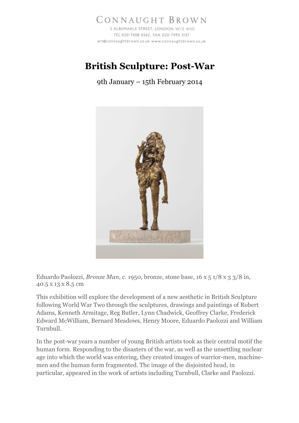 British Sculpture: Post-War